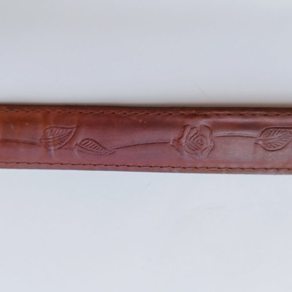 Genuine Leather Belt - Copper Brown - Antiqued Bronze hardware - Size Medium - Picture 7 of 9